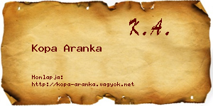 Kopa Aranka névjegykártya