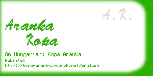 aranka kopa business card